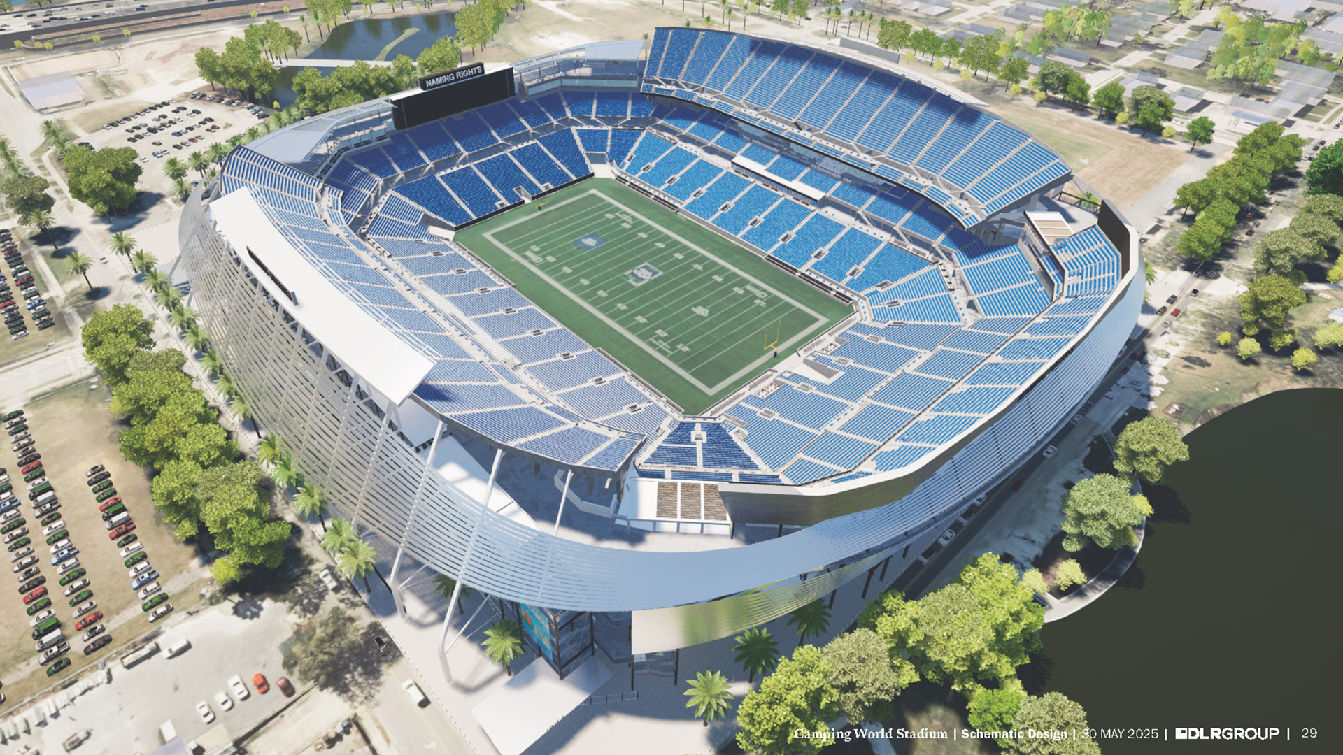 An illustration shows renovations to Camping World Stadium.